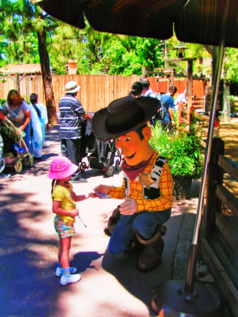 Woody from Toy Story in Frontierland Disneyland 1