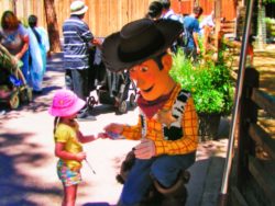 Woody from Toy Story in Frontierland Disneyland 1