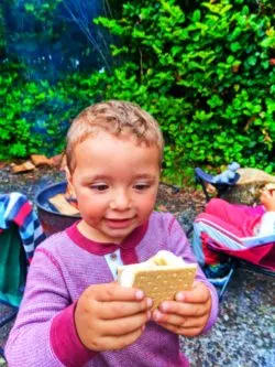 Taylor Family smores camping at Kalaloch Campground Olympic National Park 1