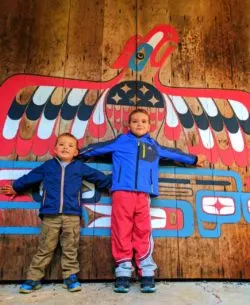 Taylor Family with eagle totem Kalaloch Campground amphitheater Olympic National Park 1