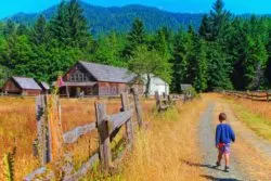 Taylor family at Homestead in Quinault Rainforest Olympic National Park 1