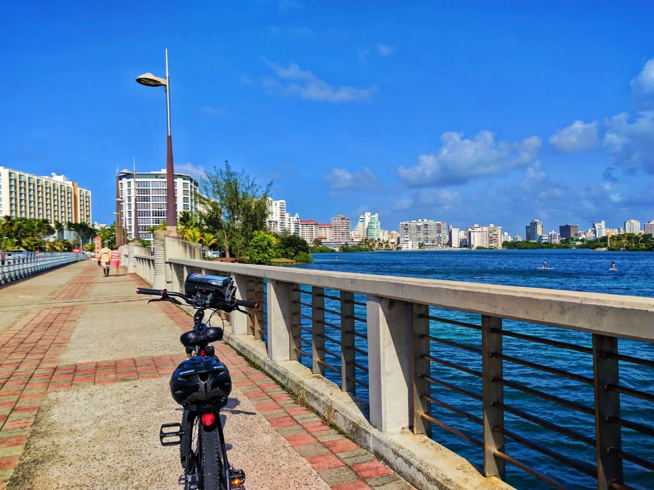 Biking across the Laguna Condado in San Juan Puerto Rico 1