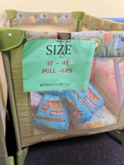 Bins of Pullups at WestSide Baby National Diaper Bank Network Huggies 2