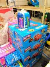 Boxes of Pullups at WestSide Baby National Diaper Bank Network Huggies 2