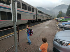 Taylor family arriving in West Glacier Montana via Amtrak Empire Builder