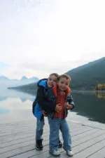 Taylor Family at Lake McDonald Glacier National Park morning