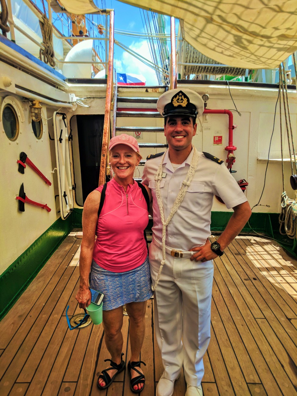 Maureen with Chilean Naval Cadet San Juan Puerto Rico 1