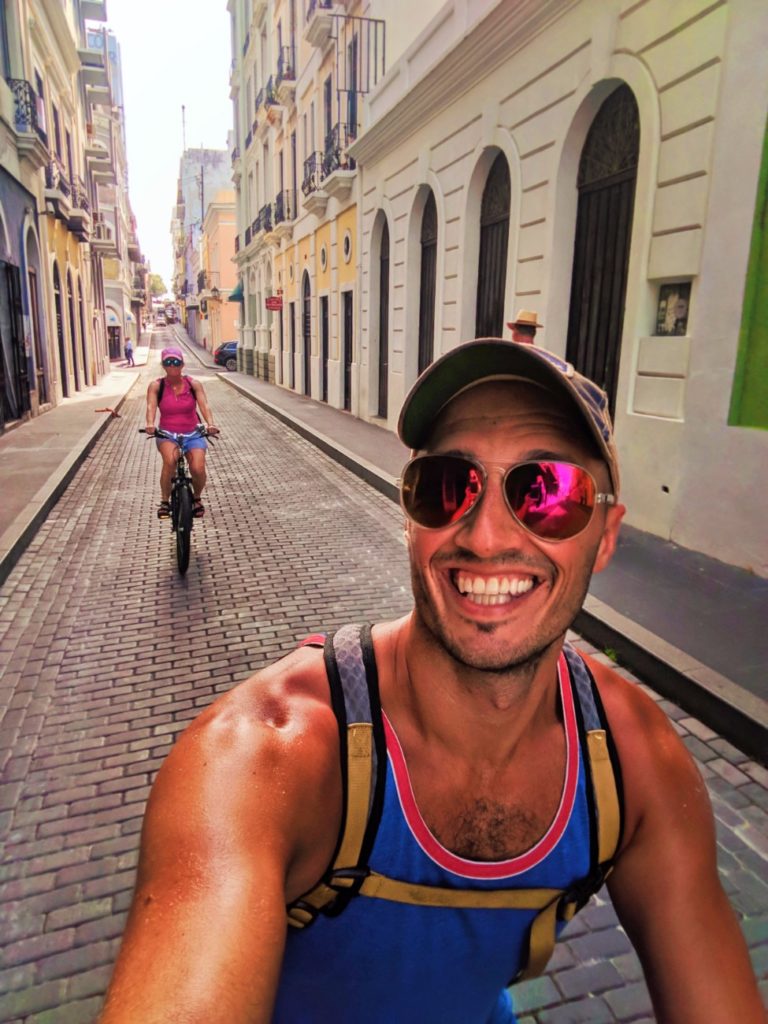 Rob Taylor biking in Old San Juan Puerto Rico 1
