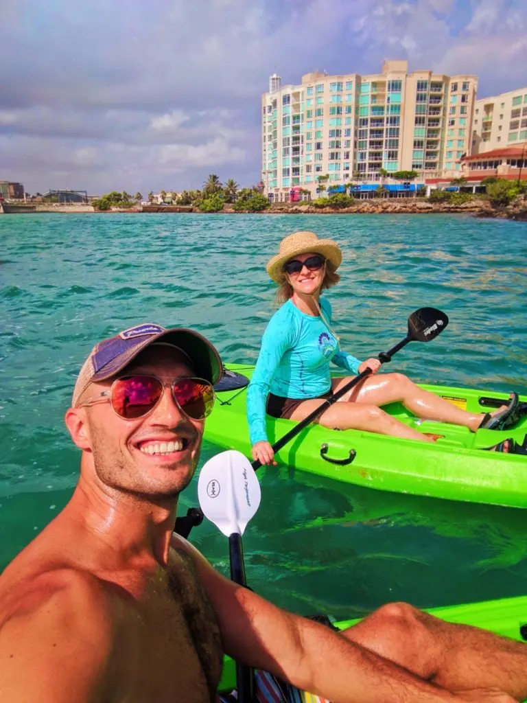 Rob and Maureen Kayaking on Laguna Condado San Juan Puerto Rico 2