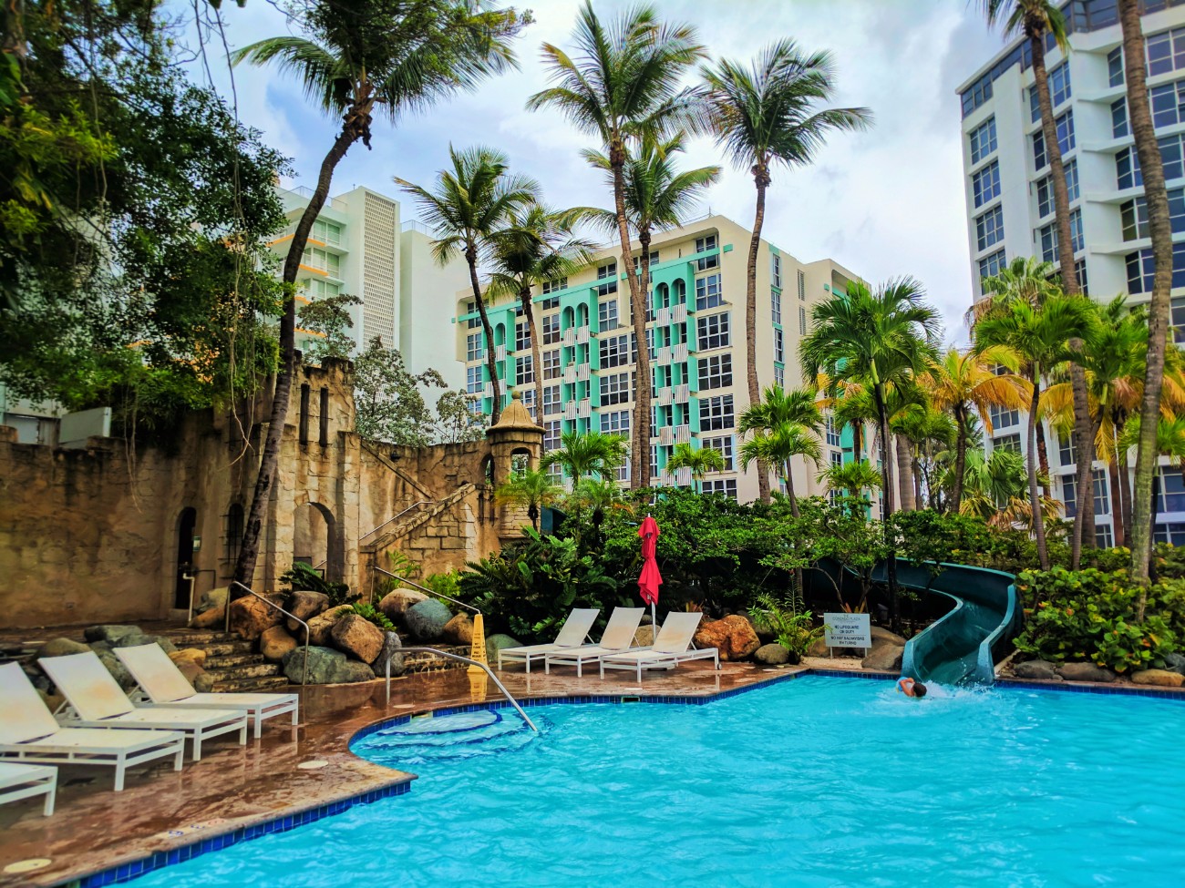Waterslide Swimming pool at Condado Plaza Hilton San Juan Puerto Rico 1