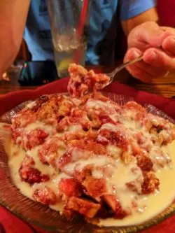 White Chocolate Cherry Breadpudding at Shaws Steakhouse Santa Maria California 1