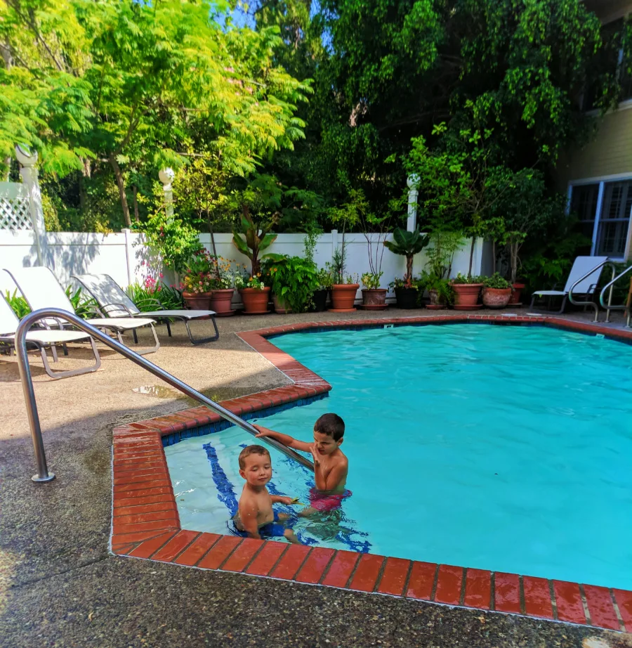 Taylor Family at Apple Farm Inn pool San Luis Obispo 1