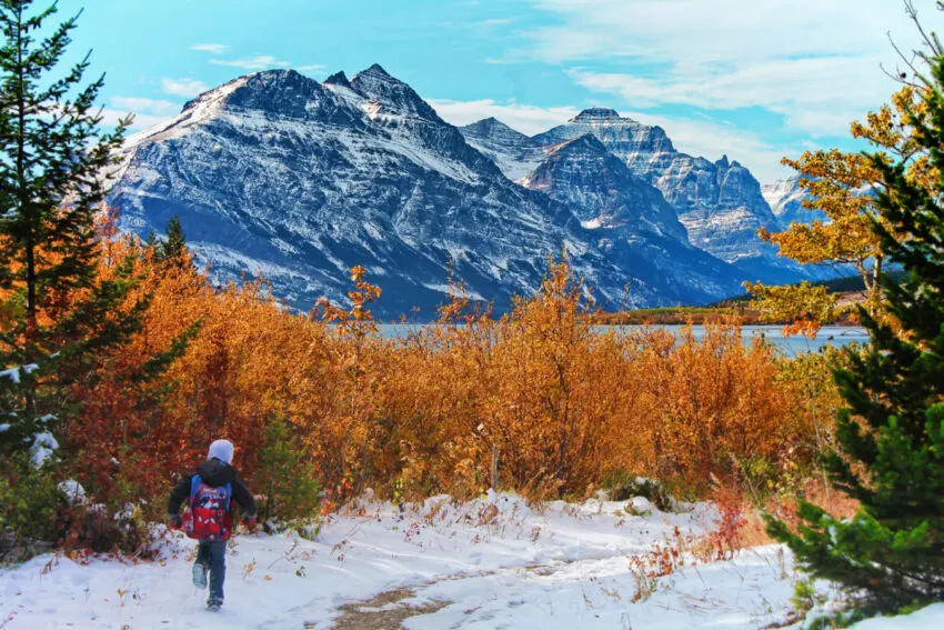 Taylor Family hiking at St Mary Lake Glacier National Park 1