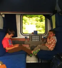 Taylor Family in sleeping cab Amtrak Empire Builder 1