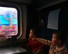 Taylor Family on Amtrak Empire Builder sleeping car 1