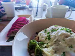 Loco Moco breakfast with Dragonfruit at Disney Aulani 1