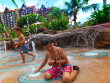 Taylor Family at Splash Pad at Disney Aulani Oahu 1