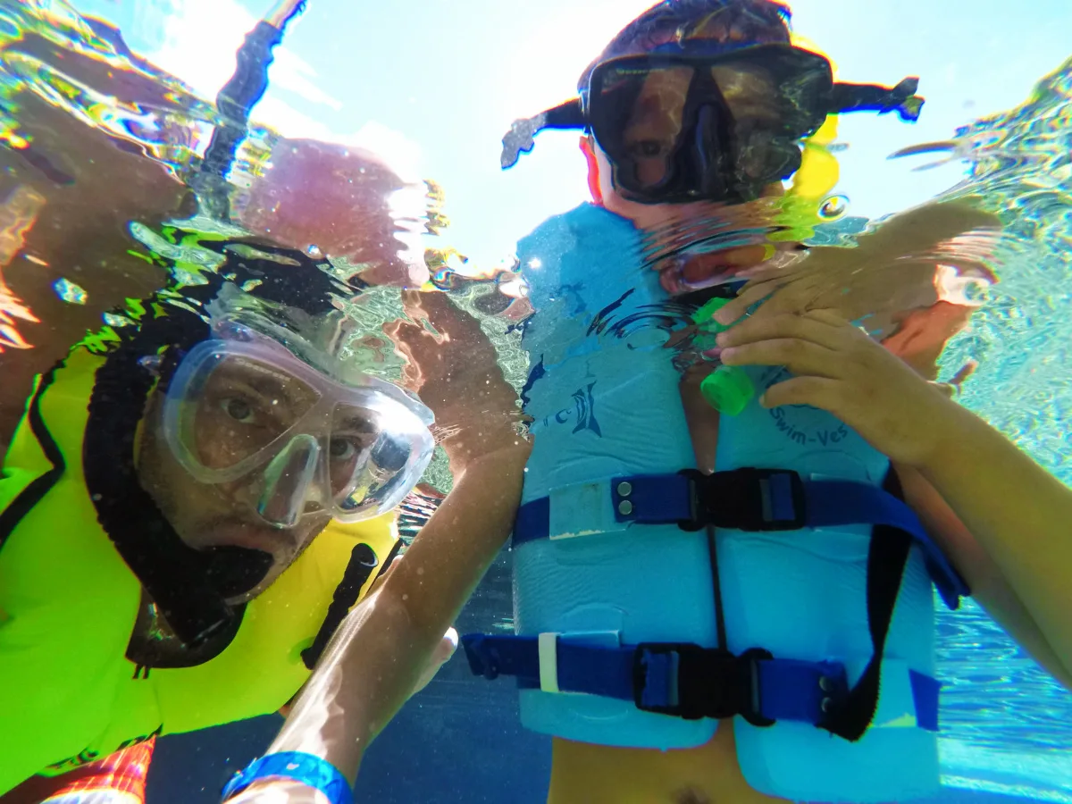 Taylor Family Snorkeling at Rainbow Reef Disney Aulani 3
