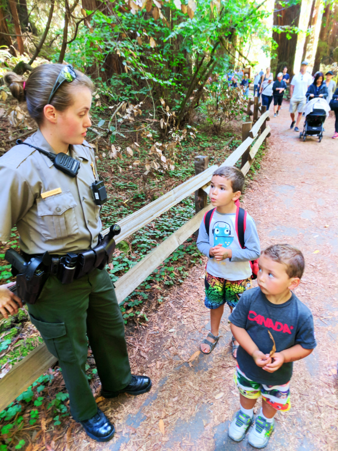 Taylor family and park ranger in Muir Woods National Monument 4