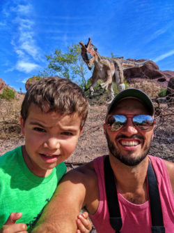 Taylor family with Dinosaur exhibit Phoenix Zoo Tempe 3