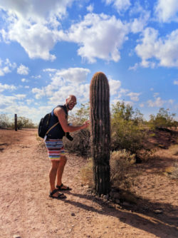 Taylor family with cactus at Two Buttes at Papago Park Phoenix Tempe 5