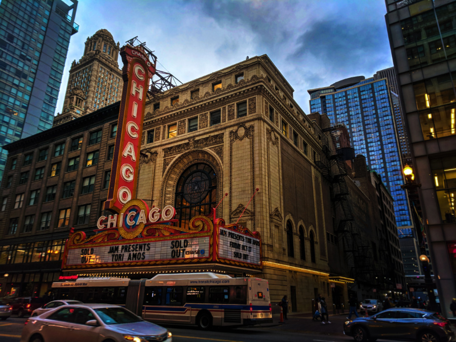 Colorful Marquee at Chicago Theater Downton Chicago 3
