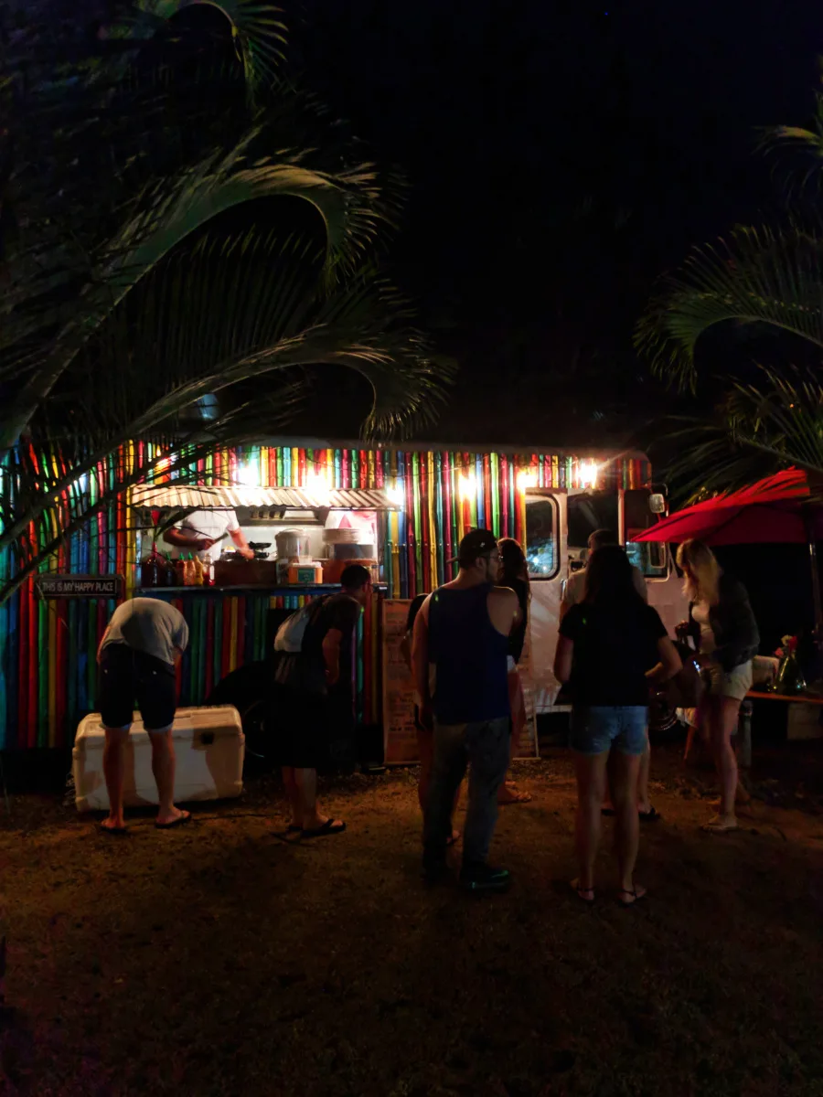 Crowds at Haleiwa Food Trucks North Shore Oahu 3