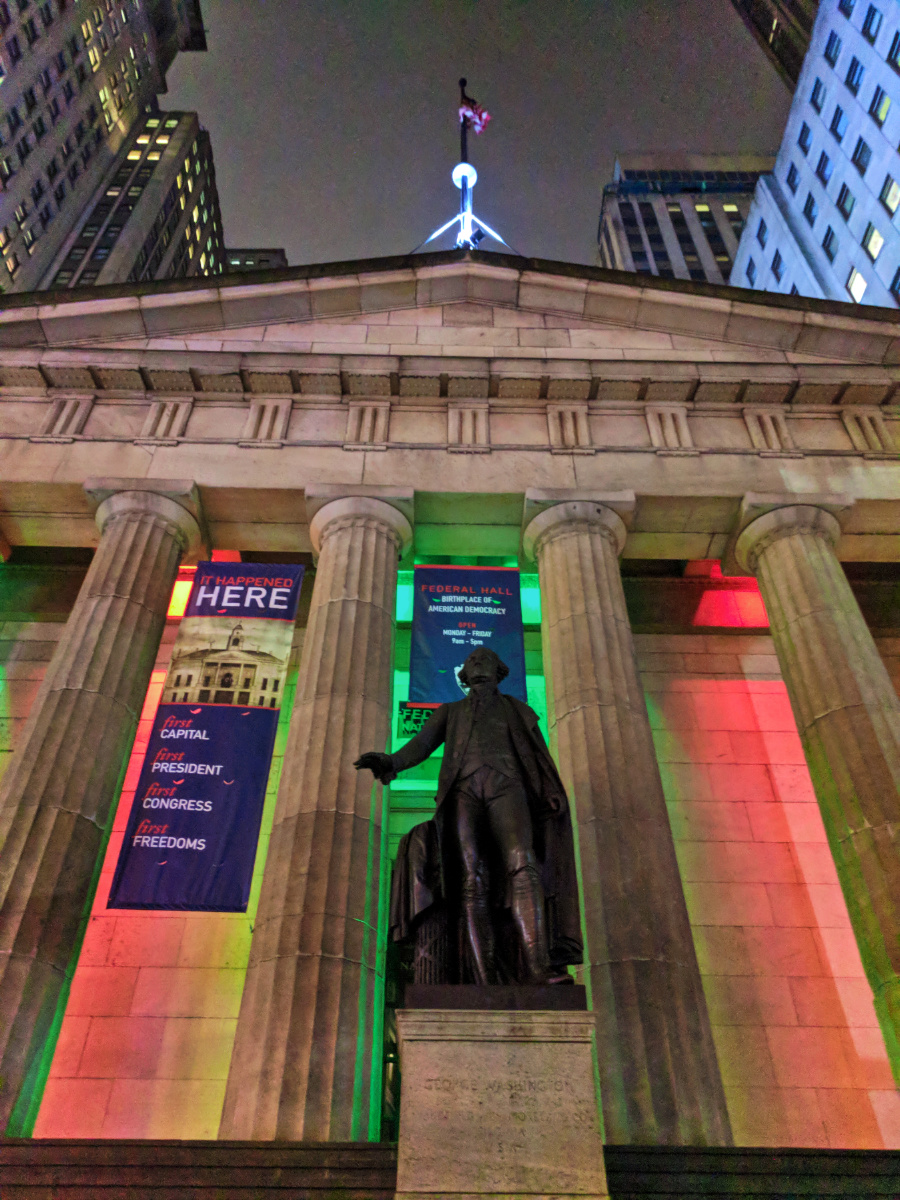 Federal Hall National Monument at Christmas NYC