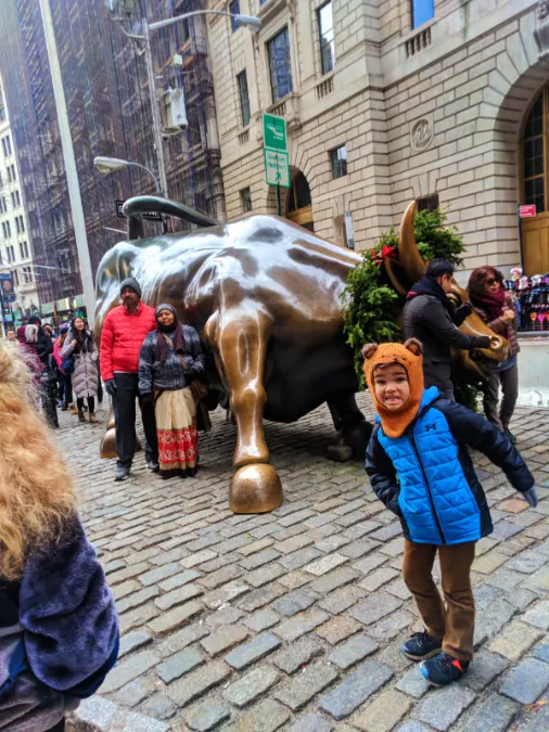 Taylor Family exploring Wall St NYC