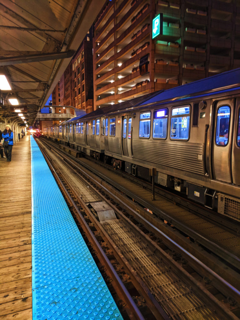 Waiting on the EL platform Downtown Chicago 1