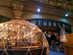 Wine Bar on Chicago Riverwalk at Night Downtown Chicago 1