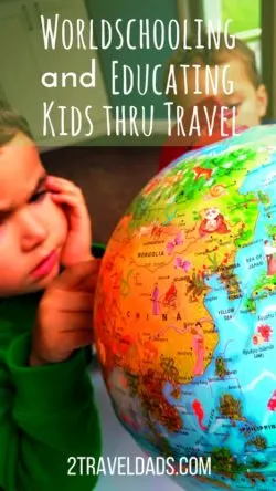 Worldschooling is the practice of homeschooling kids with the added experience of extensive travel, leverageing culture and nature as education. Creating a broad world view while teaching the kids everything they'd learn in public schools. 2traveldads.com