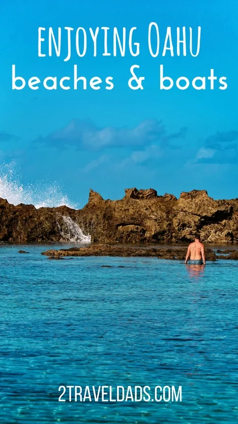 The beaches on Oahu are perfect for lounging and swimming, but also experiencing beautiful wildlife. Snorkeling and boating provide up-close looks at the tropical waters off Oahu. 2traveldads.com