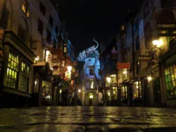 Diagon Alley Universal Studios Florida Orlando Empty at night 1