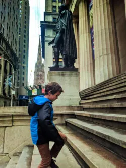 Taylor family at Federal Hall National Monument Wall Street Lower Manhattan NYC 2