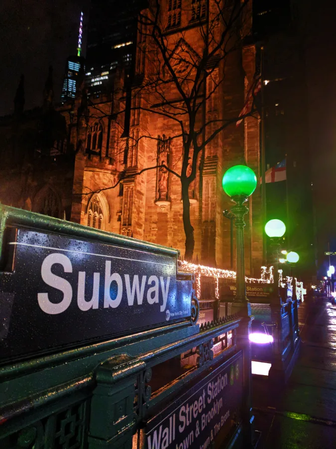 Trinity Church Wall Street Subway station Lower Manhattan NYC 1