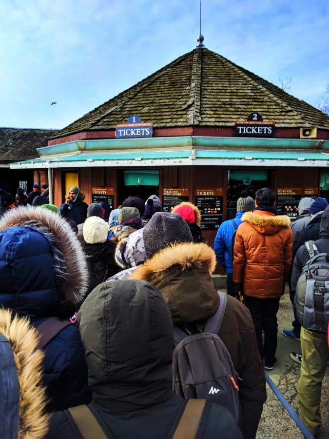 Queues at Castle Clinton National Monument for Statue of Liberty cruise NYC 3