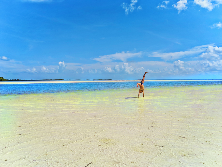 Rob Taylor Handstand in water at Isla Holbox 1