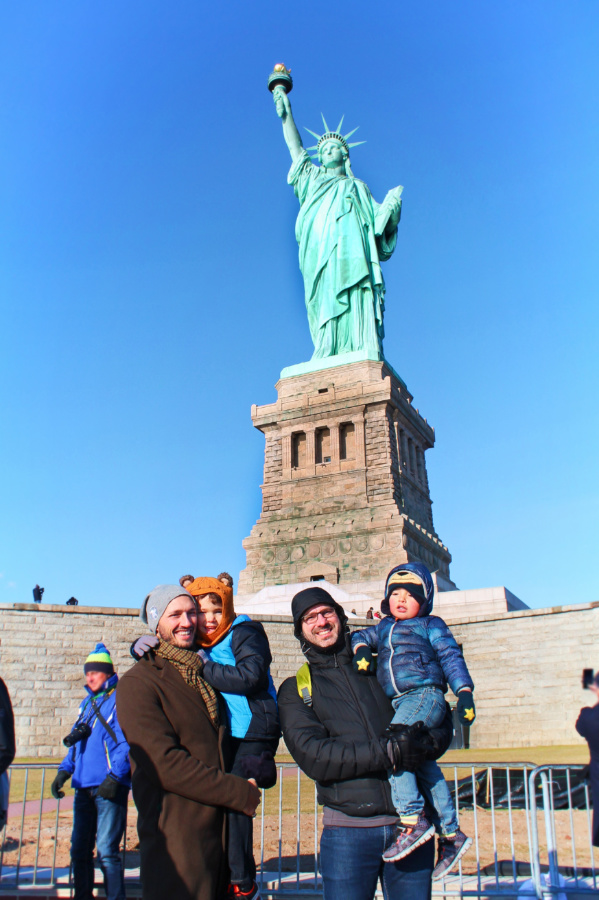 Taylor Family With Statue of Liberty on Liberty Island New York City 1