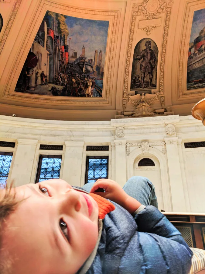 Taylor Family at Rotunda Mural at National Museum of the American India Lower Manhattan 2