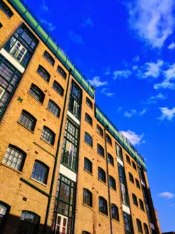 Brick and blue sky Shorditch London UK 1