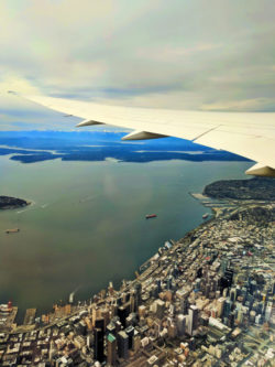 Downtown Seattle from plane 1