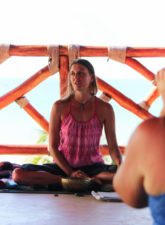 Jo Matson leading yoga retreat session Isla Holbox Yucatan 4