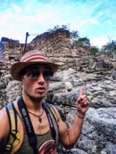 Rob Taylor at the Coba Mayan Ruins Yucatan 1