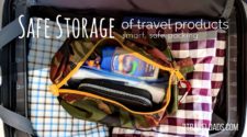Packing and safe storage of travel products is about both containing the mess and keeping kids safe. Travel tips for keeping OTC medications, personal products and liquids up and away from kids while traveling. 2traveldads.com