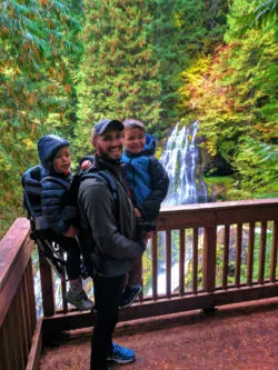 Taylor Family hiking at Panther Creek Falls Columbia Gorge 5