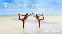 Travel for yoga is a genius way to visit beautiful new places. Doing a yoga retreat on Isla Holbox off the Yucatan or Mexico was ideal for focusing on wellness while enjoying tropical beaches and flamingos. 2traveldads.com