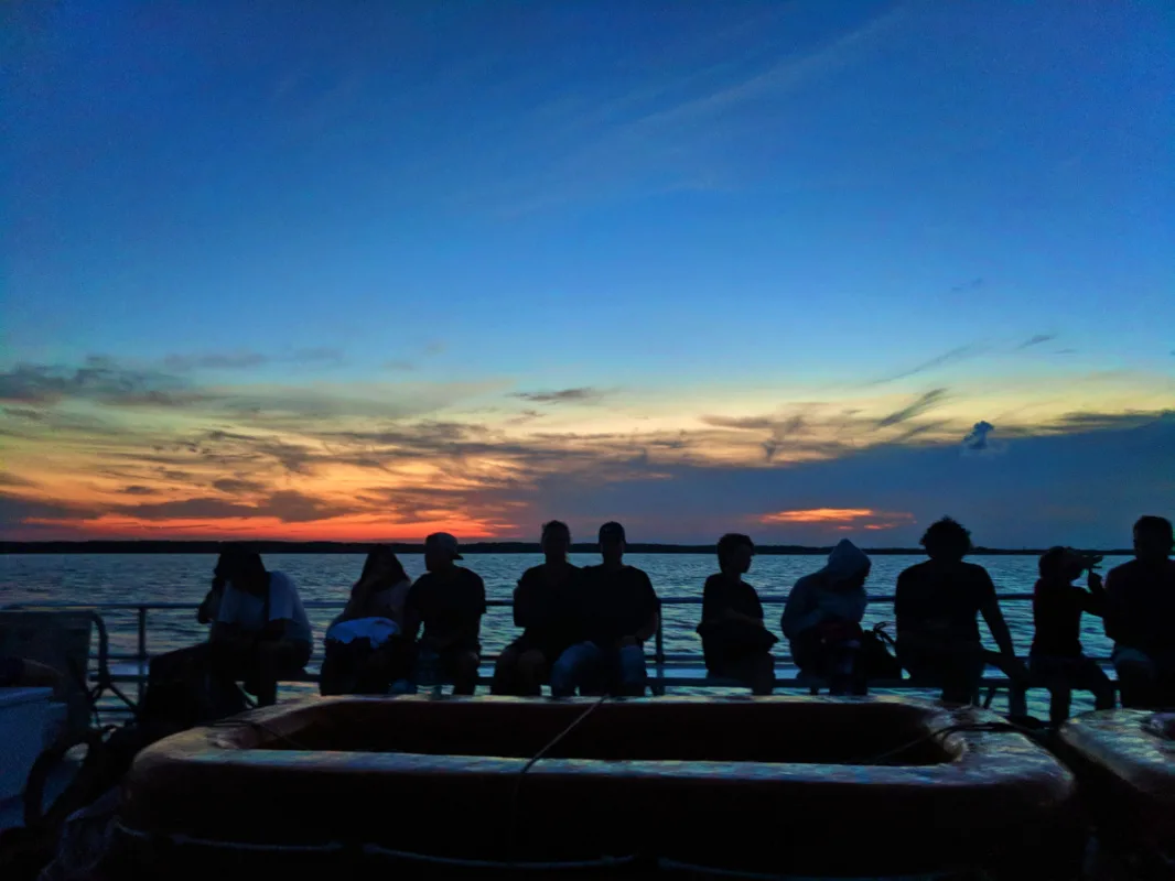 Sunset from Ferry to Isla Holbox Yoga Retreat 1