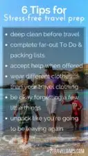 Stress free travel prep is easy with these 6 simple steps. From spring cleaning out the medicine cabinet to organized To Do lists, travel preparation can be a breeze. 2traveldads.com