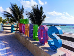 Colorful sign at Puerto Morelos Yucatan Road Trip 1